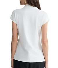 Kasper Extended Sleeve Funnel Neck Blouse
