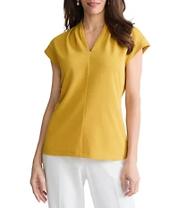Kasper Extended Sleeve Funnel Neck Blouse