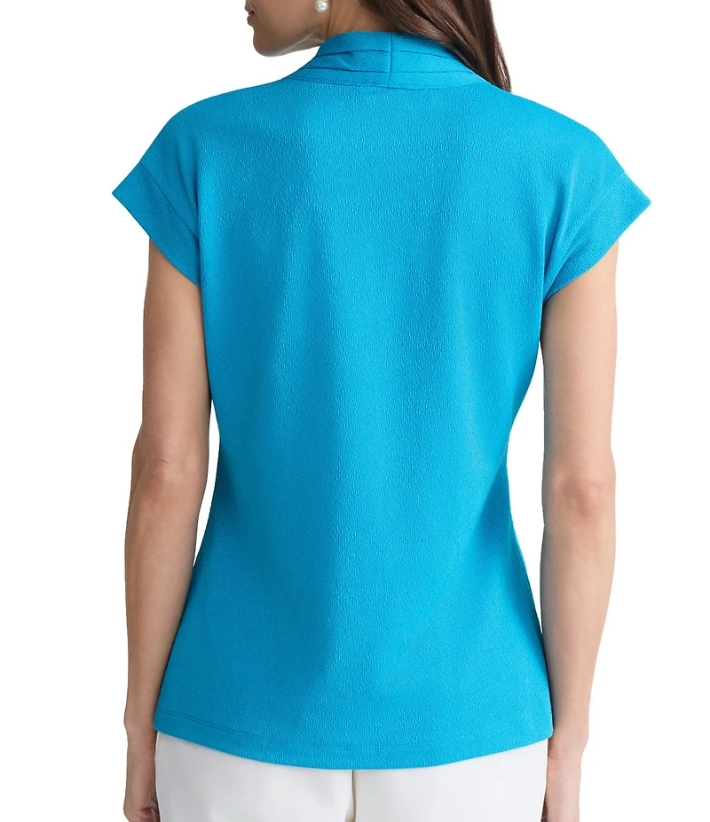 Kasper Extended Sleeve Funnel Neck Blouse