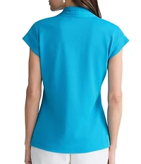 Kasper Extended Sleeve Funnel Neck Blouse