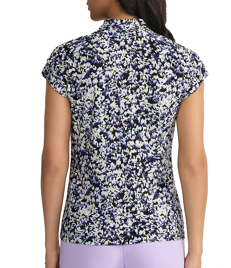 Kasper Extended Sleeve Funnel V-Neck Blouse