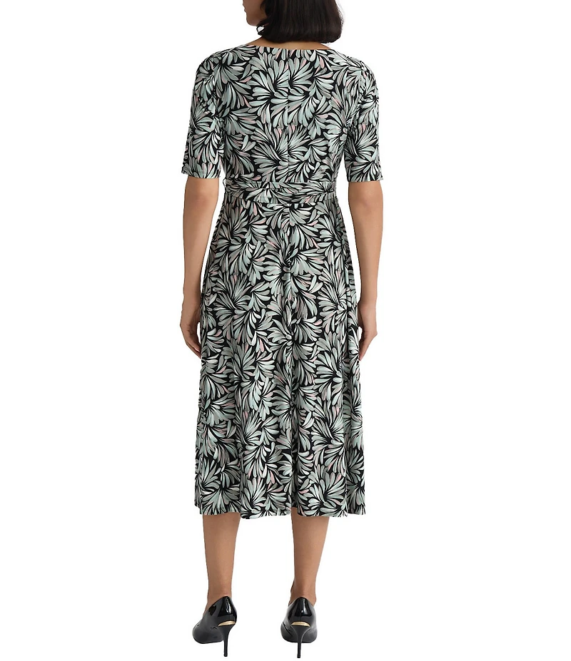 Kasper Fit & Flare Printed Midi Dress