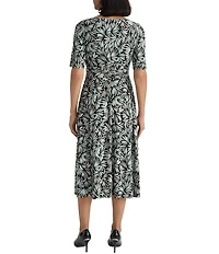 Kasper Fit & Flare Printed Midi Dress
