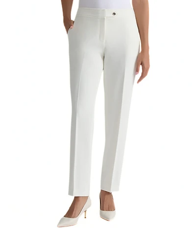 Kasper Flat Front Straight Leg Ankle Length Pants