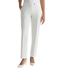 Kasper Flat Front Straight Leg Ankle Length Pants