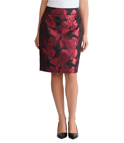 Kasper Floral Jacquard Pencil Skirt