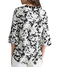 Kasper Flutter 3/4 Sleeve Printed Blouse