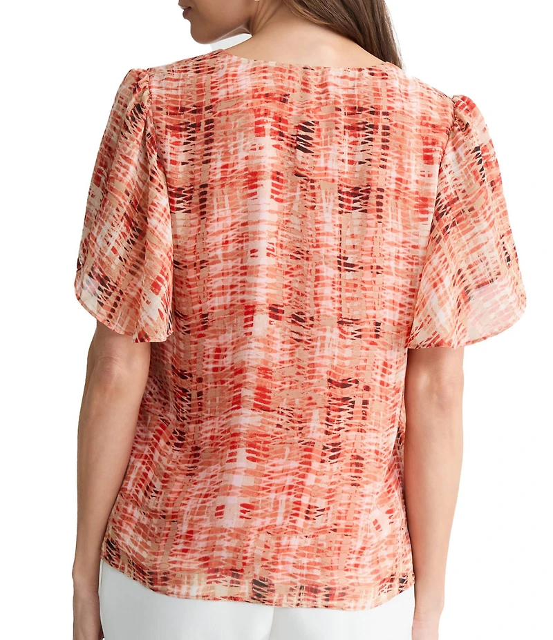 Kasper Flutter Sleeve Blouse