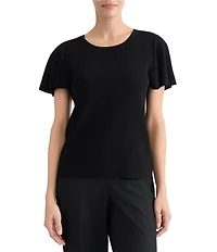 Kasper Flutter Sleeve Sweater Top