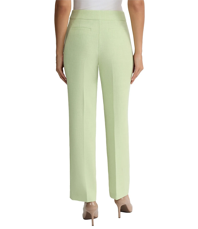 Kasper Fly Front Melange Crepe Straight Leg Coordinating Trouser