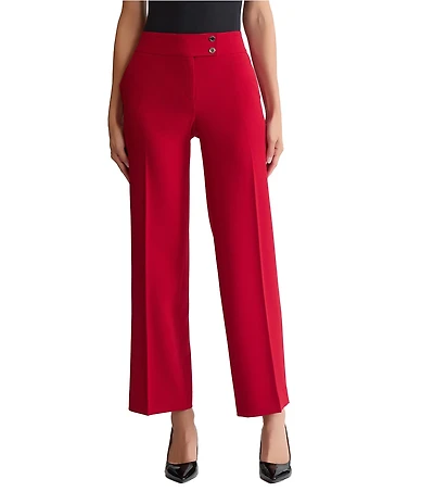 Kasper Fly Front Side Pockets Wide Leg Pants