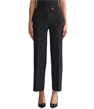Kasper Fly Front Side Pockets Wide Leg Pants