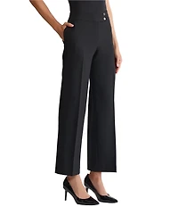 Kasper Fly Front Side Pockets Wide Leg Pants