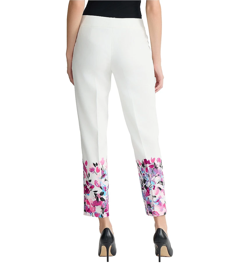 Kasper Full Length Fly Front Floral Ombre Pant