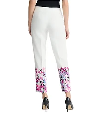 Kasper Full Length Fly Front Floral Ombre Pant