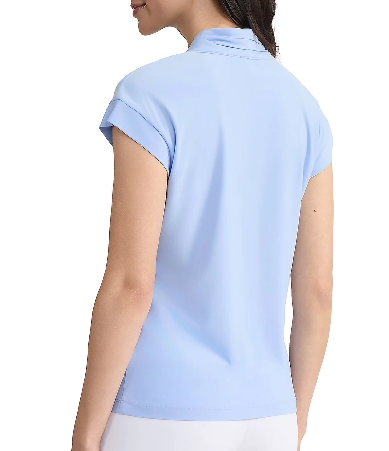 Kasper Funnel Neck Extended Sleeve Blouse