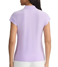 Kasper Funnel Neck Extended Sleeve Blouse