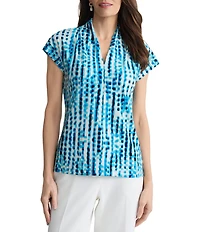 Kasper Funnel Neck Jersey Knit Top