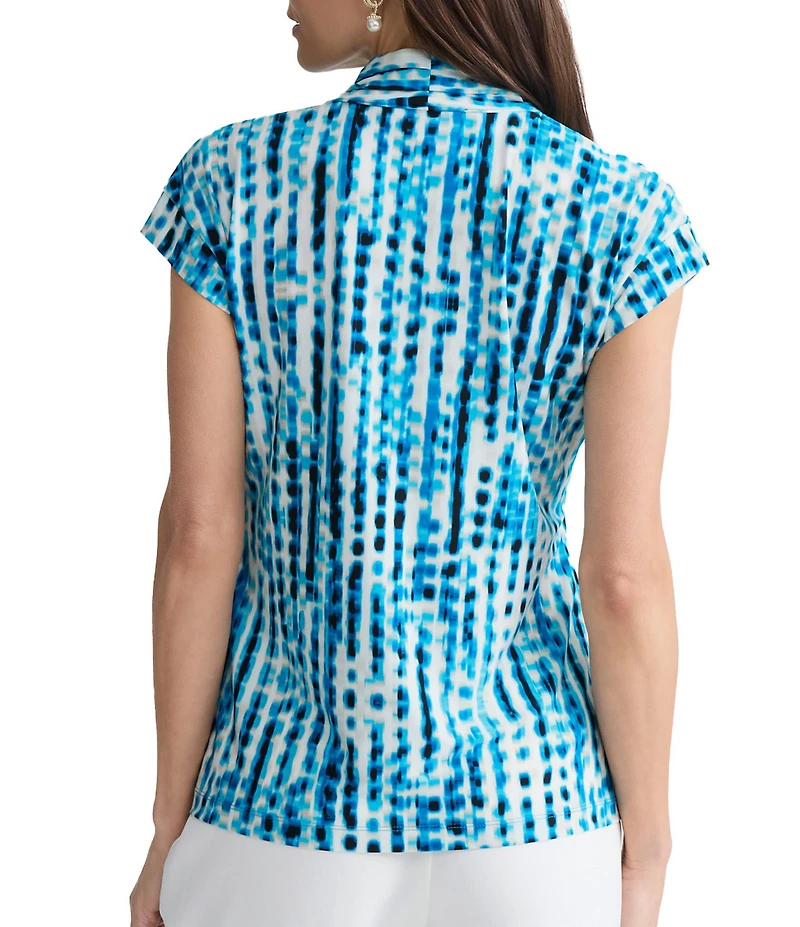 Kasper Funnel Neck Jersey Knit Top