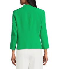 Kasper Julia Open Front Front Collarless Stretch Crepe Blazer