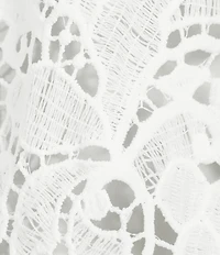 Kasper Lace Open front Collarless 3/4 Sleeve Cardigan