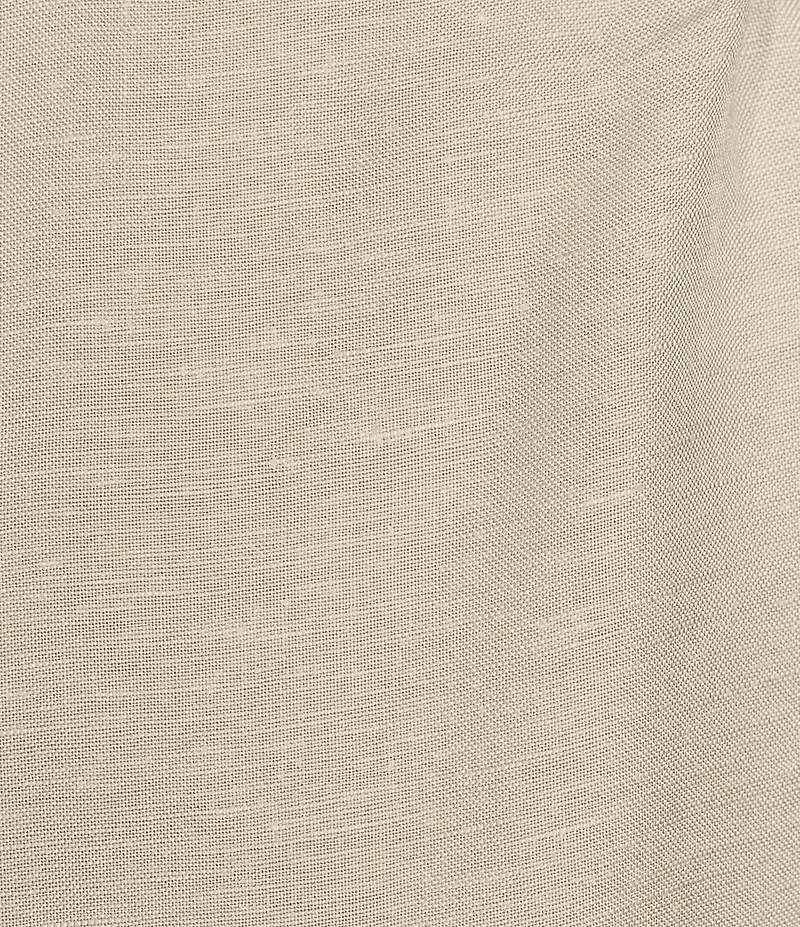 Kasper Linen Blend Fly Front Elastic Back Pants