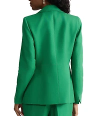 Kasper Linen Blend Notch Collar One Button Blazer