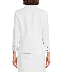 Kasper Linen Blend Notch Collar One-Button Jacket