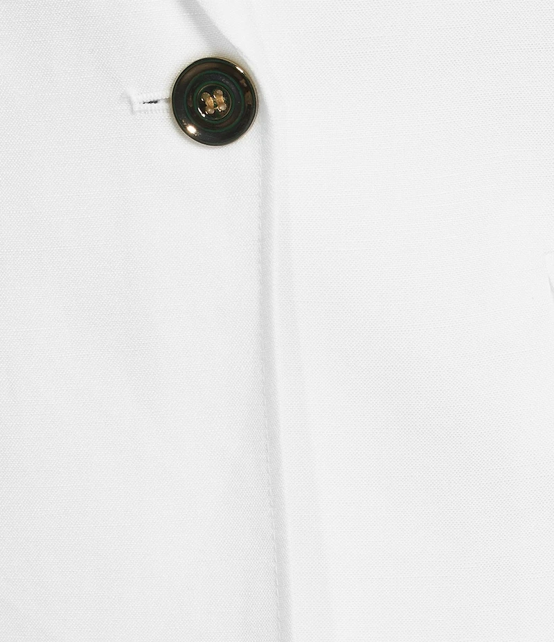 Kasper Linen Blend Notch Collar One-Button Jacket