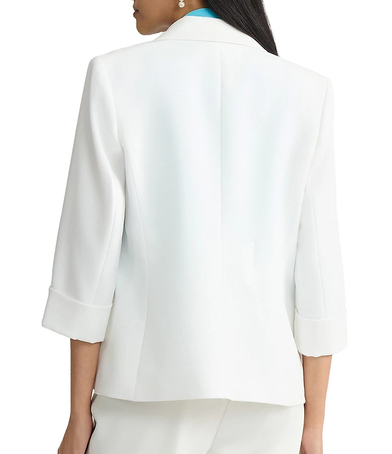 Kasper Linen Blend One Button Notch Collar With Cuffed Sleeves Coordinating Blazer