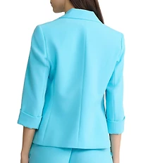 Kasper Linen Blend One Button Notch Collar With Cuffed Sleeves Coordinating Blazer