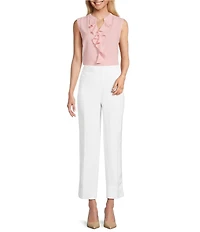Kasper Linen Blend Straight Leg Pants