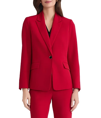 Kasper Long Sleeve Crepe Blazer