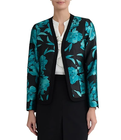 Kasper Long Sleeve Jacquard Blazer