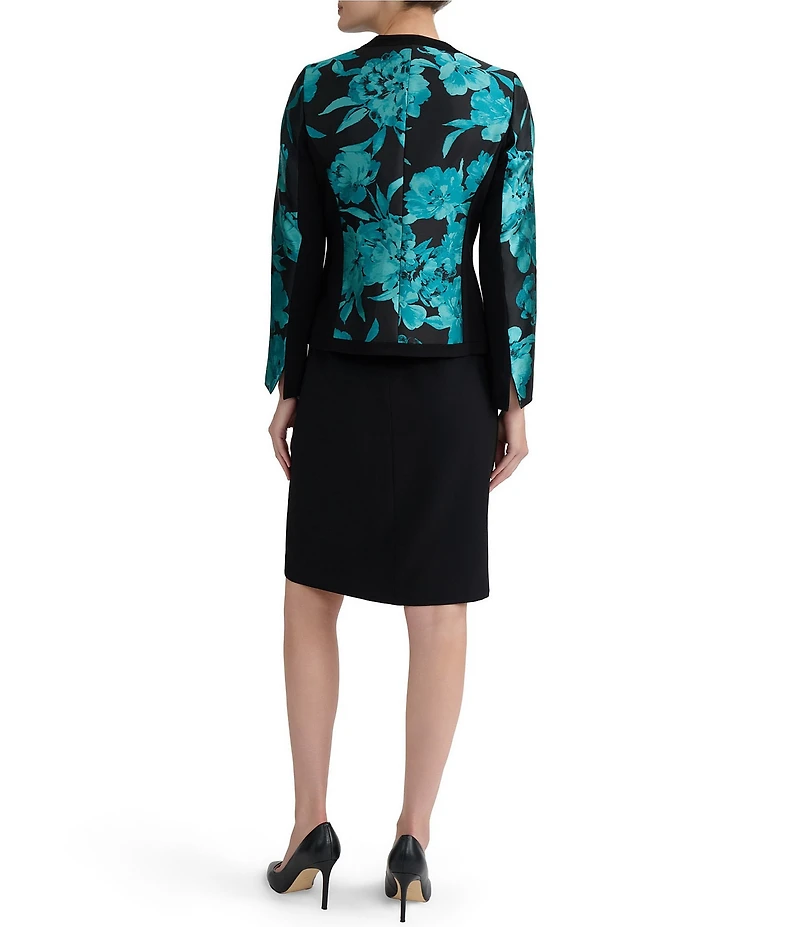 Kasper Long Sleeve Jacquard Blazer