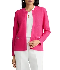 Kasper Long Sleeve Kissing Front Cardigan