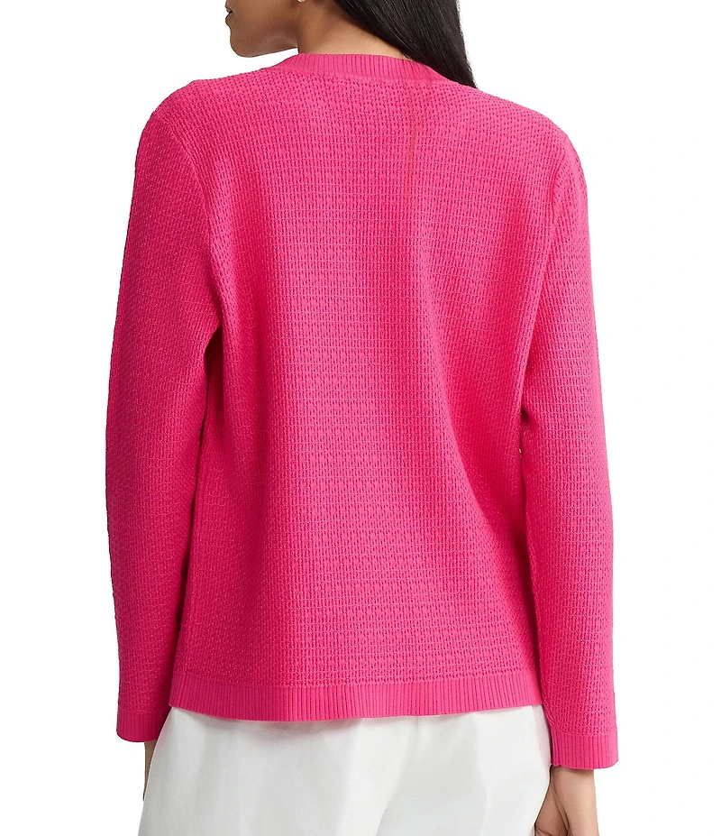 Kasper Long Sleeve Kissing Front Cardigan