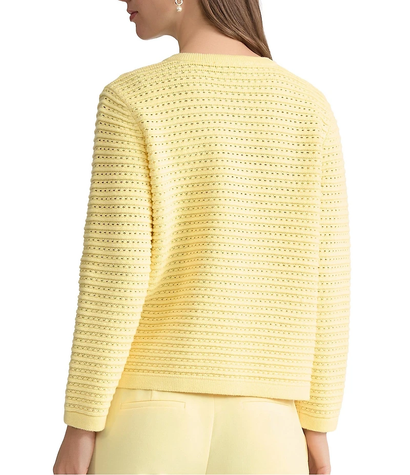 Kasper Long Sleeve Knit Button Front Cardigan