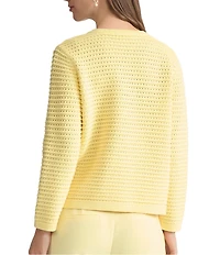 Kasper Long Sleeve Knit Button Front Cardigan