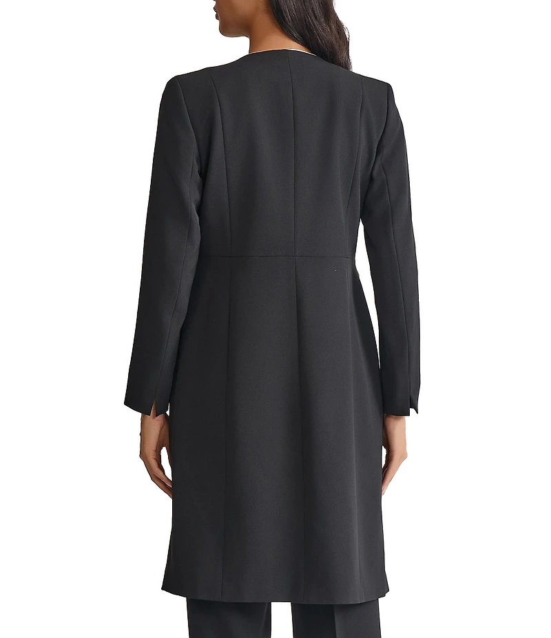 Kasper Long Sleeve Open Front Corded Piping Topper