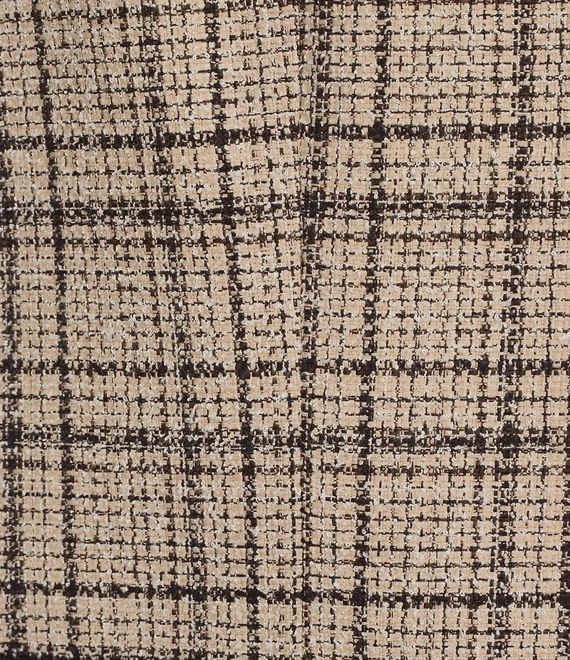 Kasper Long Sleeve Plaid Crepe Cardigan Jacket