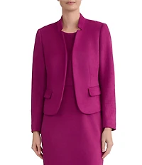 Kasper Long Sleeve Scuba Suede Blazer