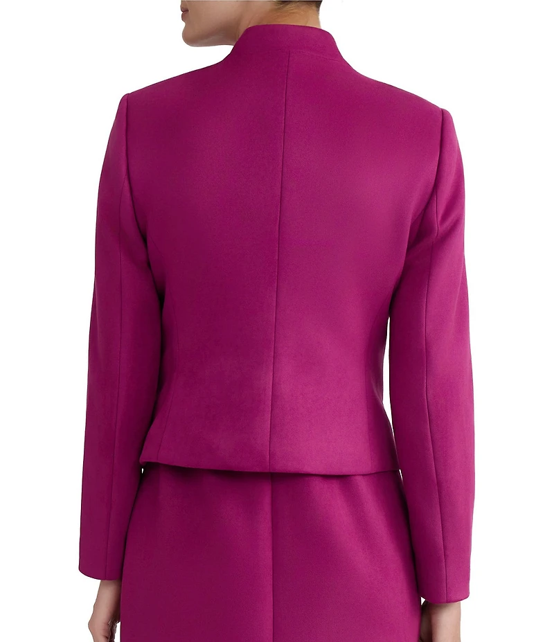Kasper Long Sleeve Scuba Suede Blazer