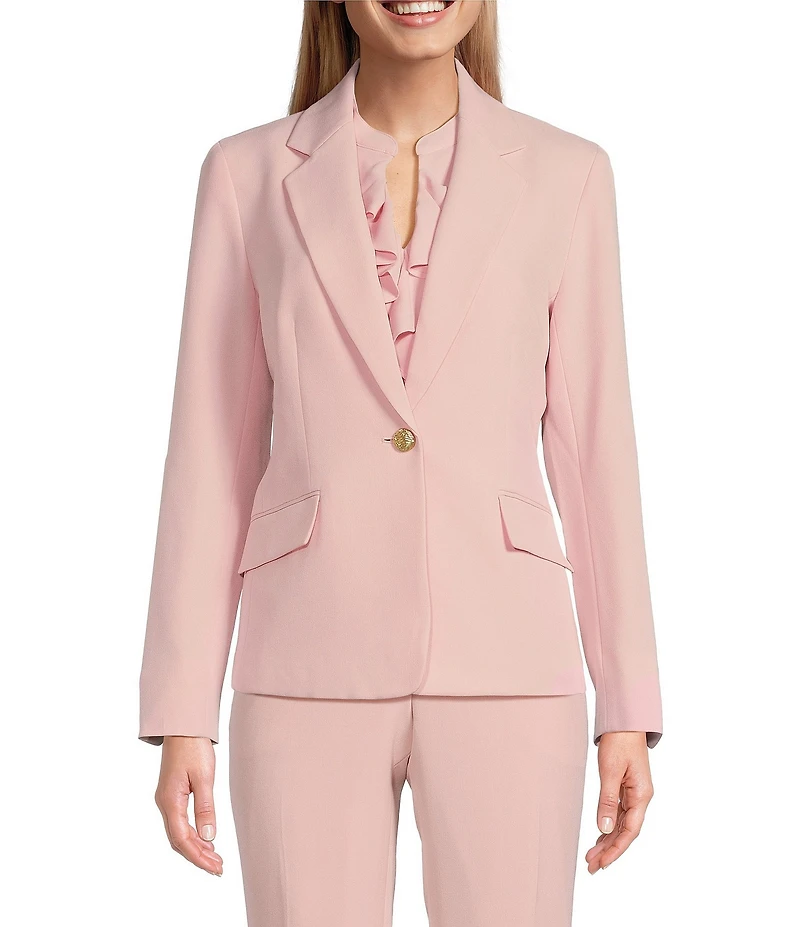Kasper Notch Collar Crepe Blazer
