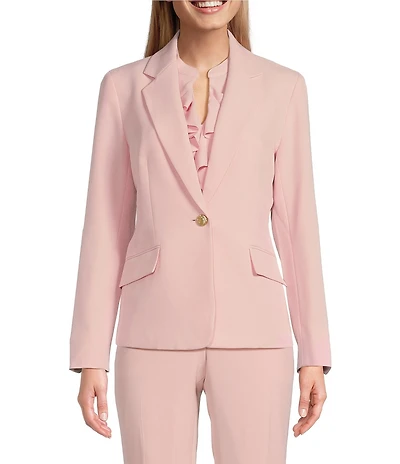 Kasper Notch Collar Crepe Blazer