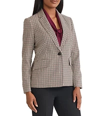 Kasper One Button Notch Collar Long Sleeve Jacket