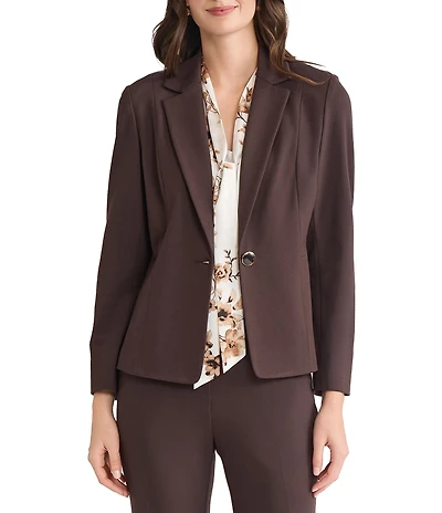 Kasper One Button Notch Collar With Waist Seam Blazer Jacket