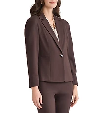 Kasper One Button Notch Collar With Waist Seam Blazer Jacket