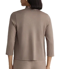Kasper Open Front 3/4 Sleeve Cardigan