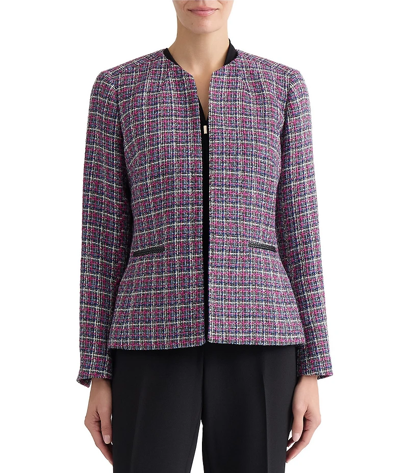 Kasper Open Front Embroidered Jacket